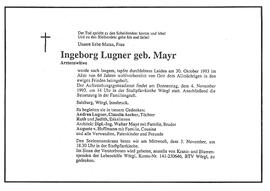 Lugner Ingeborg geb. Mayr G