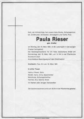 Rieser Paula geb. Grießer G