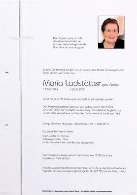 Ladstätter Maria geb. Rieder G