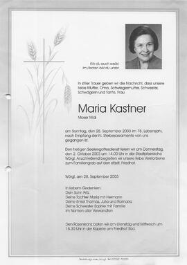 Kastner Maria geb. Moser