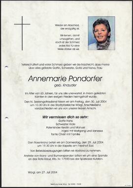 Pondorfer Annemarie geb. Knauder G