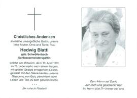 Blattl Hedwig geb. Schwöllenbach