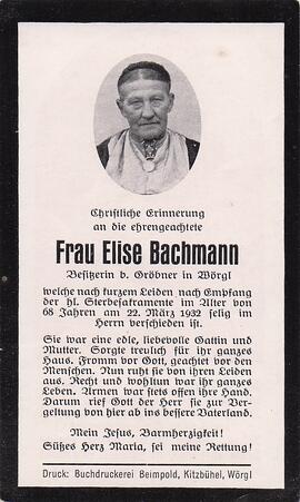 Bachmann Elise geb. Gröbner