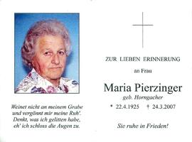 Pierzinger Maria geb. Horngacher