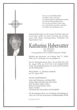 Habersatter Katharina geb. Gwiggner G