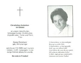 Gerstner Anna geb. Wimpissinger
