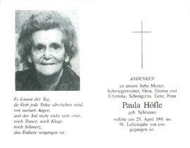 Höfle Paula geb. Schramm