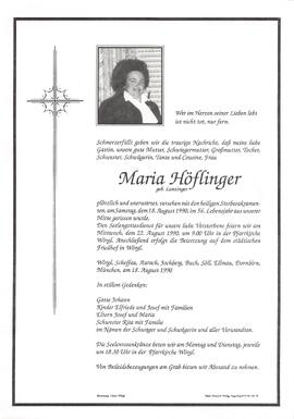Höflinger Maria geb. Lanzinger G
