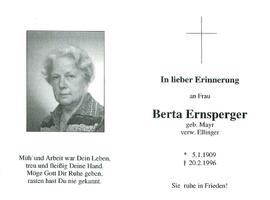Ernsperger Berta geb. Mayr verw. Ellinger