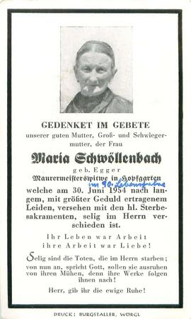 Schwöllenbach Maria geb. Egger