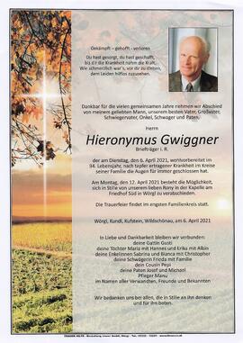 Gwiggner Hieronymus G