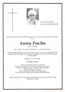 Fuchs Anna geb. Riedhart G