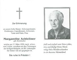 Achleitner Margarethe geb. Krimbacher