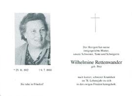 Rettenwander Wilhelmine geb. Petz