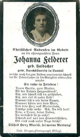 Felderer Johanna Larch geb. Haidacher