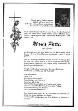 Pattis Maria geb. Spitzer G