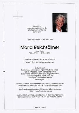 Reichsöllner Maria geb. Linser G