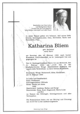 Bliem Katharina geb. Aschaber G
