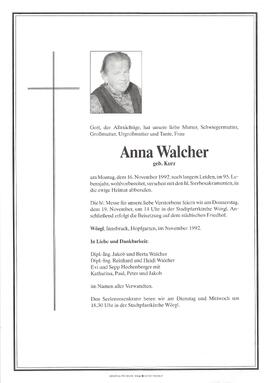 Walcher Anna geb. Kurz G