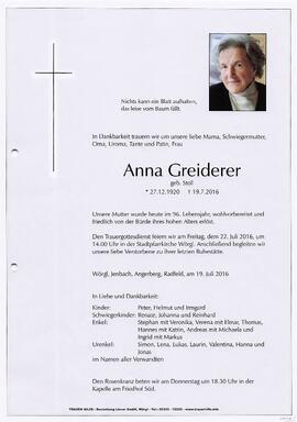 Greiderer Anna geb. Stoll G
