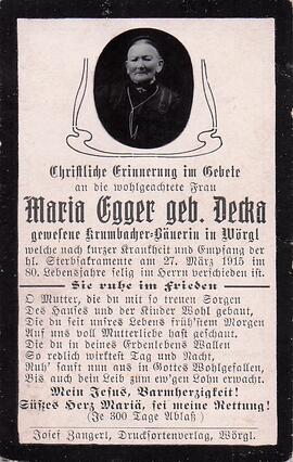 Egger Maria geb. Decka