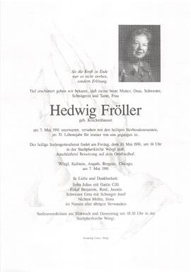 Fröller Hedwig geb. Kruckenhauser G