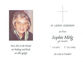 Mölg Sophie geb. Neudeck