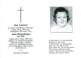 Hechenberger Anna geb. Kölli