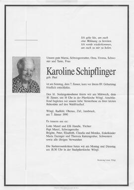 Schipflinger Karoline geb. Paul G