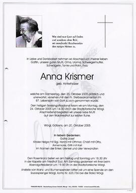 Krismer Anna geb. Hinterholzer