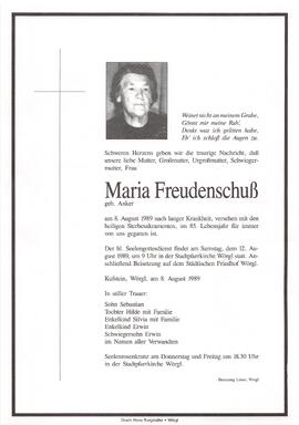 Freudenschuß Maria geb. Anker G