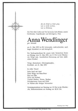 Wendlinger Anna geb. Schmidl G