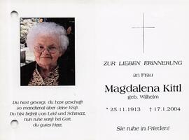 Kittl Magdalena geb. Wilhelm