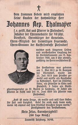 Thalmayer Johannes Nep. Pfarrer