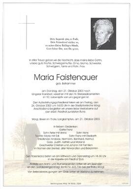 Faistenauer Maria geb. Beihammer G