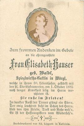 Hauser Elisabeth geb. Waldl Spieglwirt