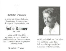 Rainer Sofie geb. Limmer