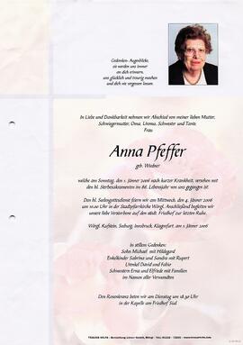 Pfeffer Anna geb. Wiedner G