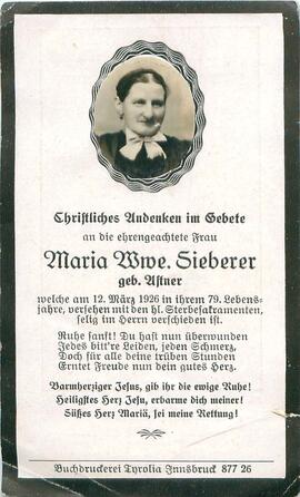 Sieberer Maria geb. Astner