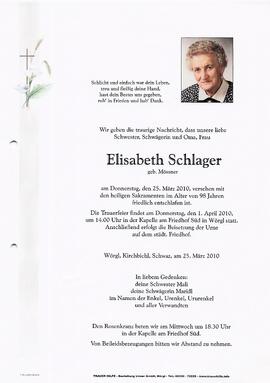 Schlager Elisabeth geb. Mössner G