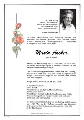 Ascher Maria geb. Winderl G
