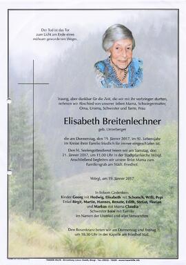 Breitenlechner Elisabeth geb. Unterberger
