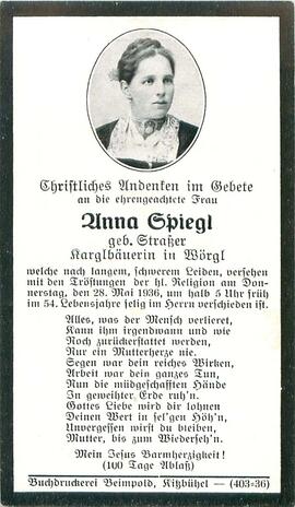 Spiegl Anna geb. Straßer