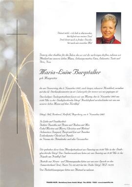 Burgstaller Marie-Luise geb. Margreiter G