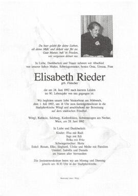 Rieder Elisabeth geb. Flatscher G
