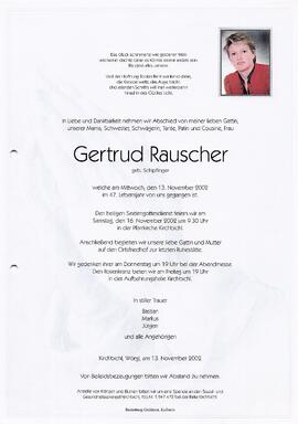 Rauscher Gertrud geb. Schipflinger G