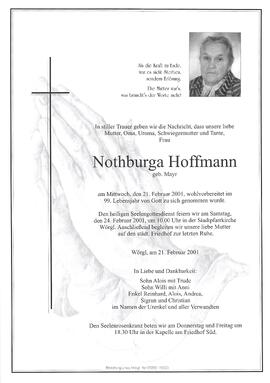 Hoffmann Nothburga geb. Mayr G