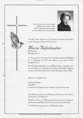 Aufschnaiter Maria geb. Domanig