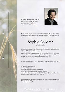 Sollerer Sophie geb. Kronthaler G