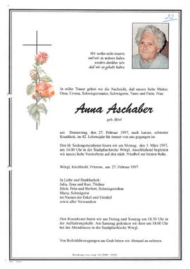 Aschaber Anna geb. Hörl G